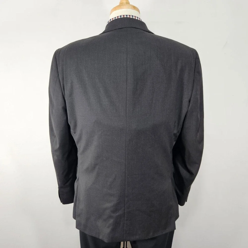 Calvin Klein‎ Men's Sport Coat Blazer Two Button Charcoal Black Wool Size 40S